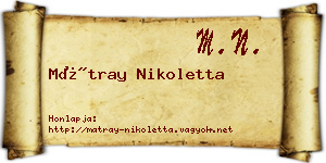 Mátray Nikoletta névjegykártya